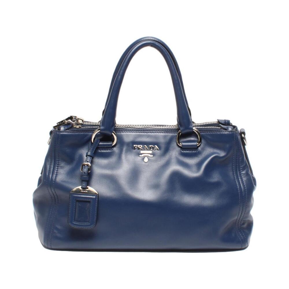 Prada Soft Crossbody navy Double Satchel Zip blue Calfskin - Picture 2 of 6
